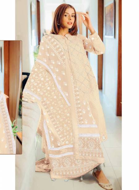 Peach Colour R 495 NX Ramsha New Latest Ethnic Wear Georgette Salwar Suit Collection R 495 D